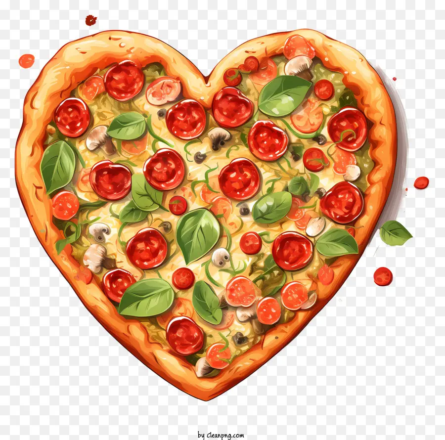 Pizza Saint Valentin，Pizza En Forme De Coeur PNG