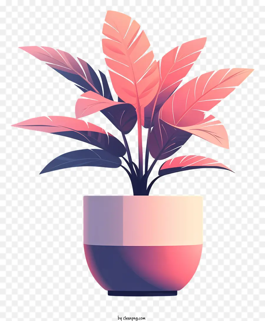 Moderne Pot De Fleur，Plante Dans Un Pot PNG