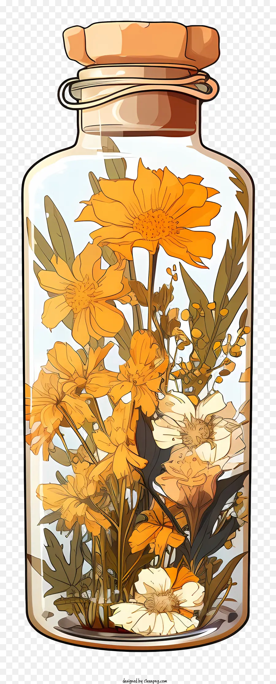 Verre De Fleurs Sèches，Bouteille De Fleurs PNG