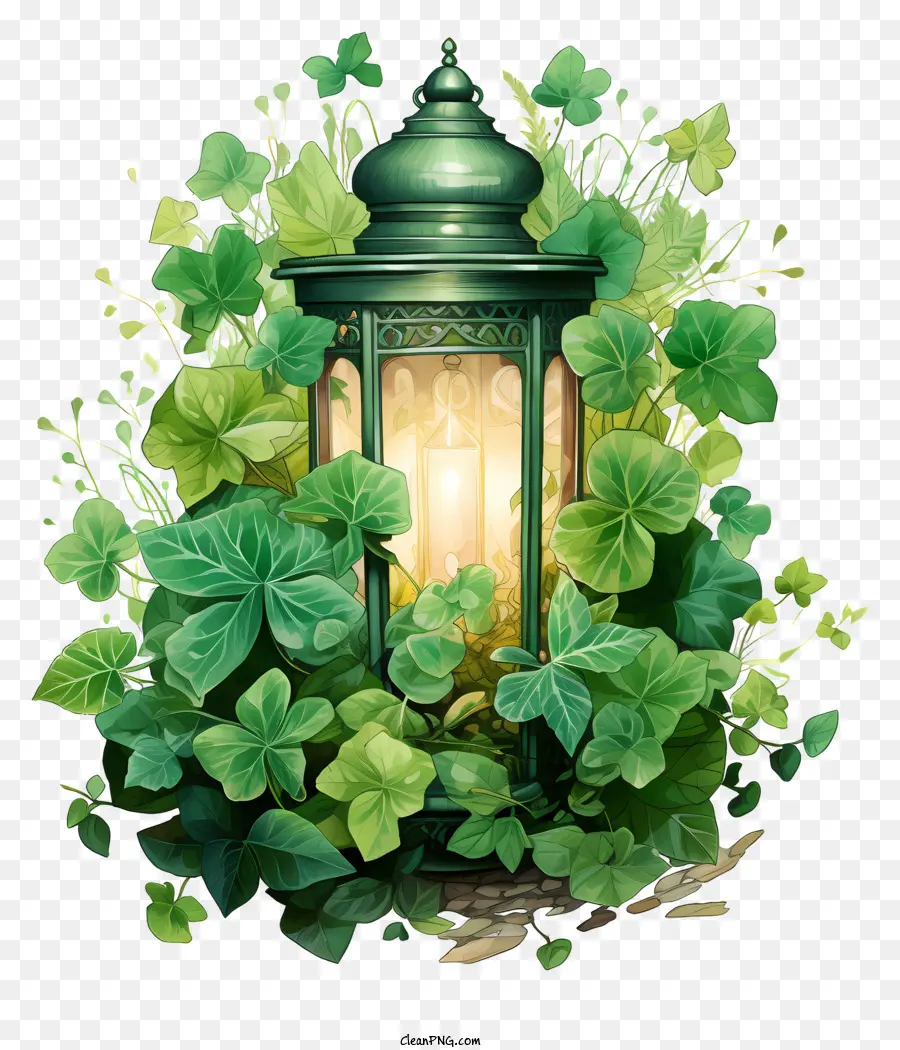 St Patrick Lantern，Abat Jour Vert PNG