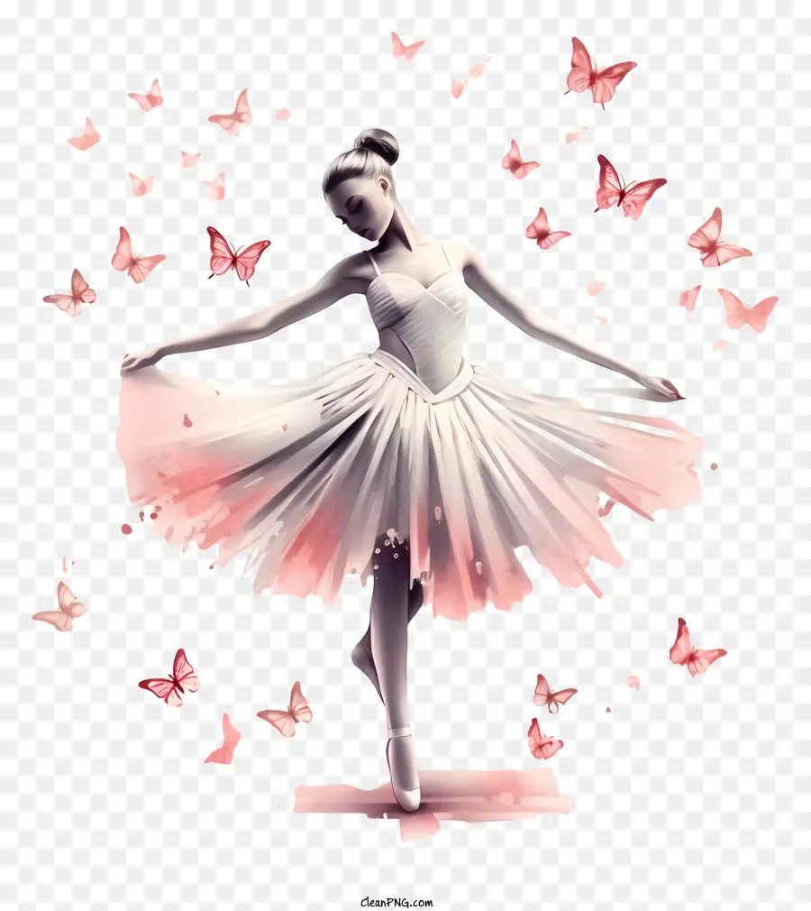 Ballerine élégante，Robe De Ballet Blanc PNG