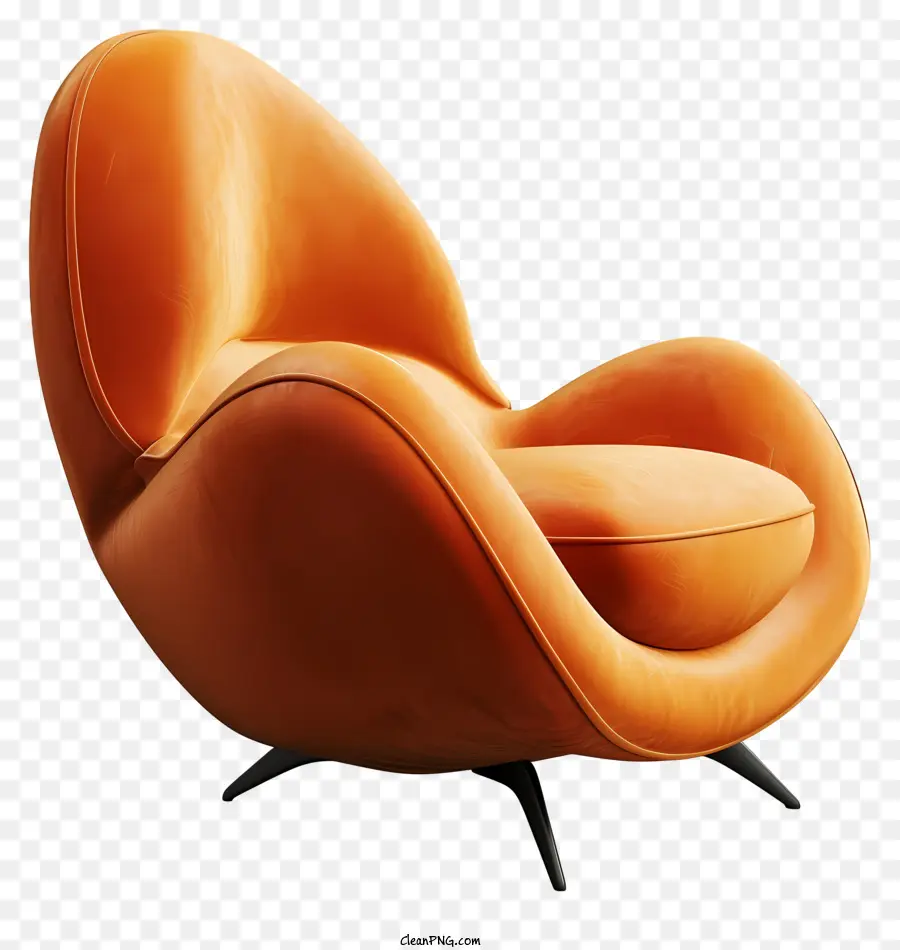 Chaise Moderne，Chaise Orange PNG