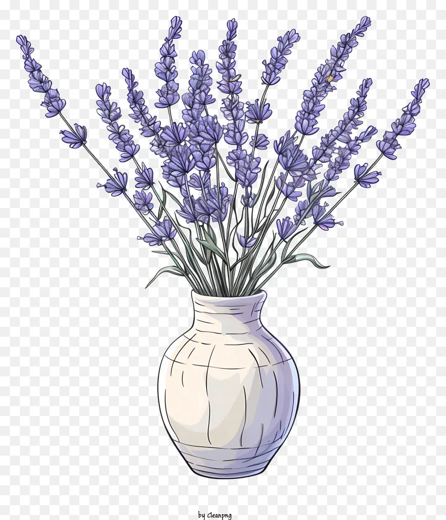 Lavande Dans Un Vase，Fleurs PNG