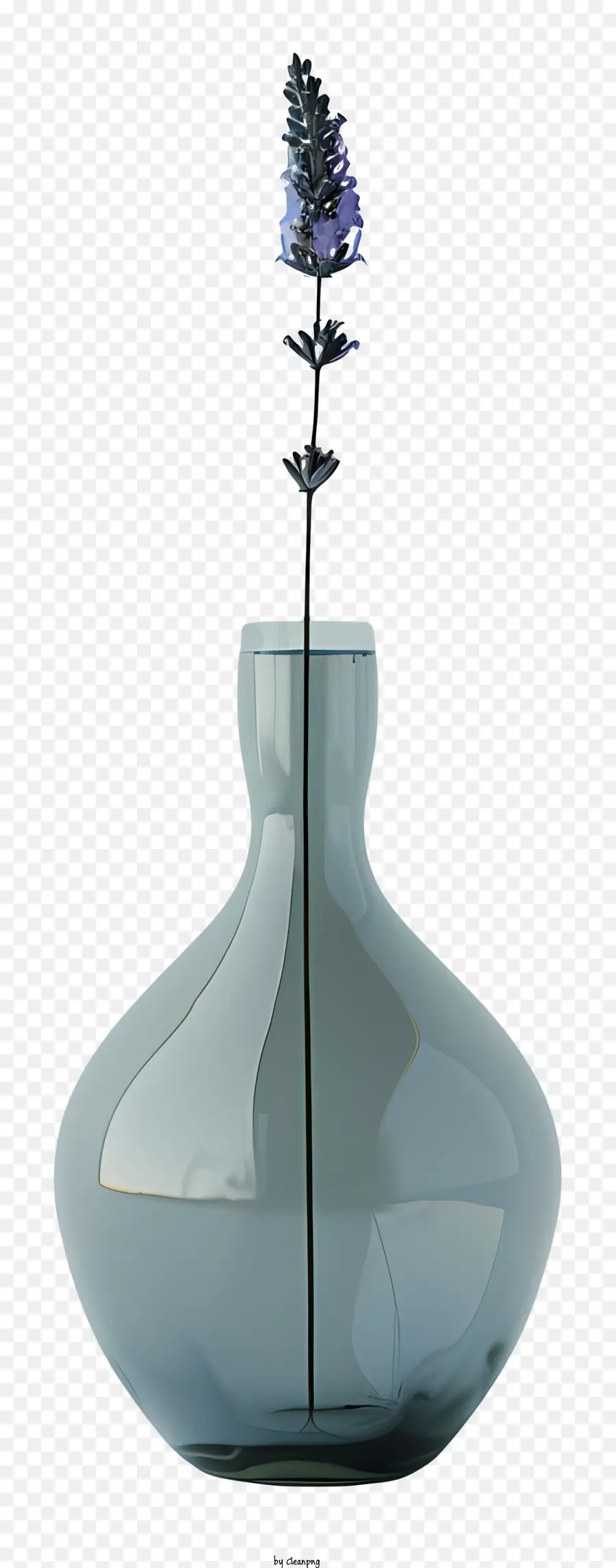 Lavande En Vase，Vase Bleu PNG