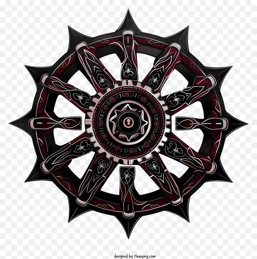 Engrenage，Roue Noire Et Rouge PNG