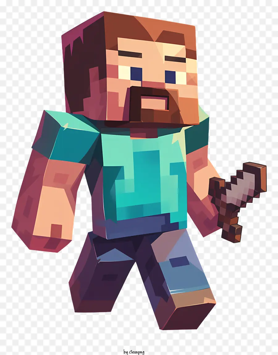 Steve Minecraft，T Shirt Bleu PNG