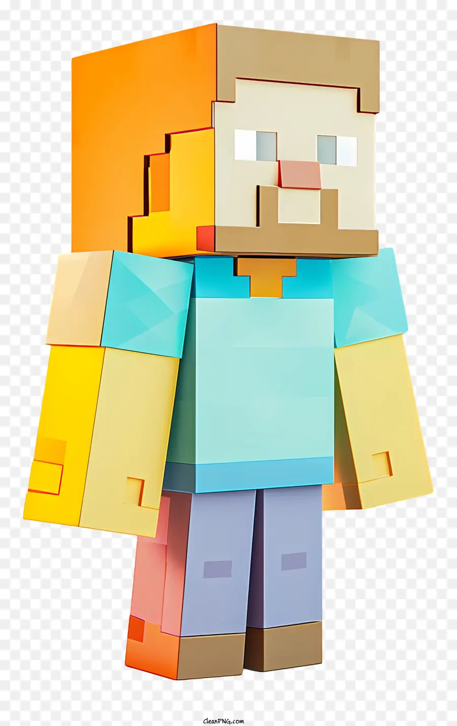 Steve Minecraft，Chemise Rouge PNG