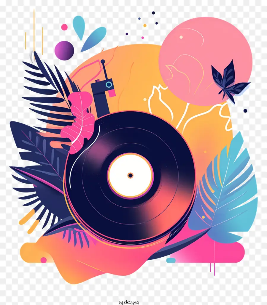 Disque Vinyle，Feuilles PNG