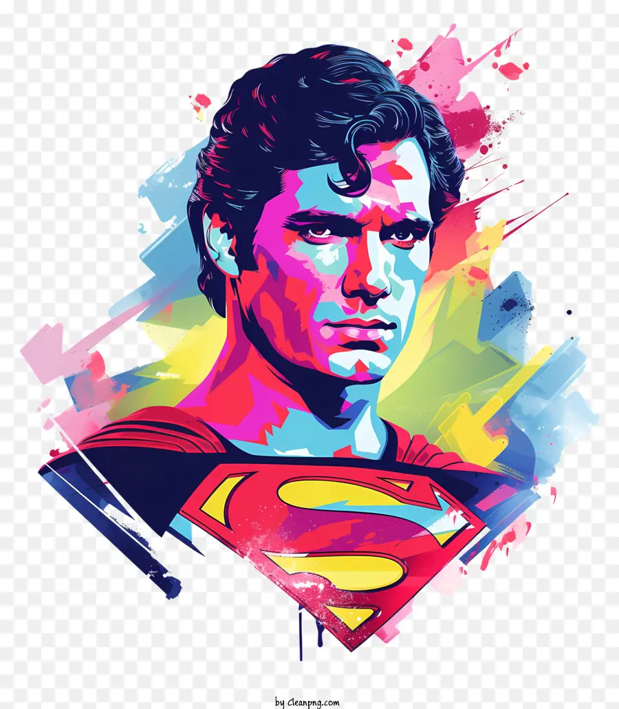 Superman，Art De Super Héros Coloré PNG