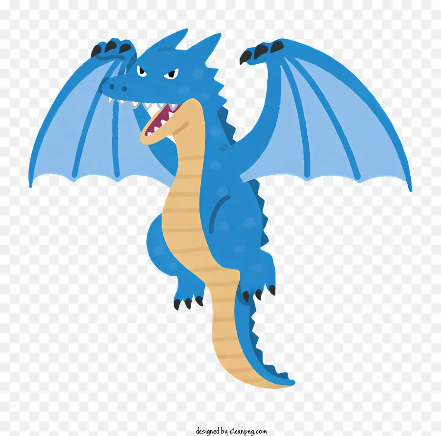 Silhouette Fantastique，Dragon Bleu PNG