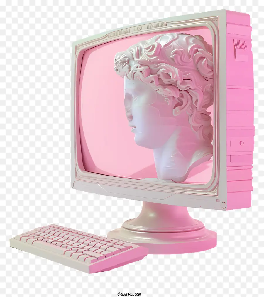 Moniteur D'ordinateur，Teinte Rose PNG