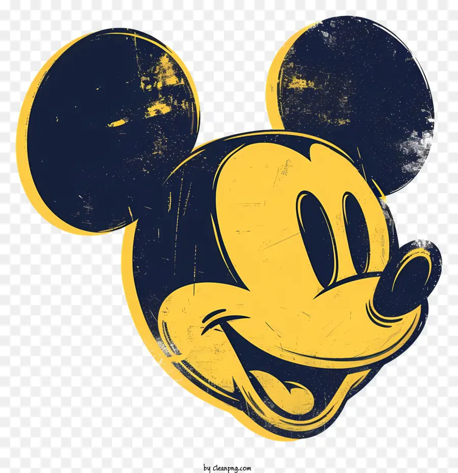 Mickey Mouse，Tête Jaune Et Noire PNG