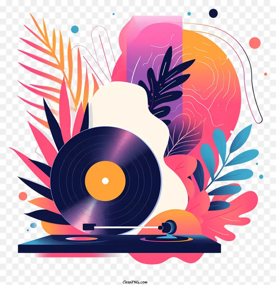 Disque Vinyle，Feuilles PNG