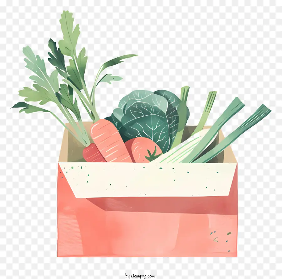 Légumes Boîte，Boîte En Carton Rouge PNG