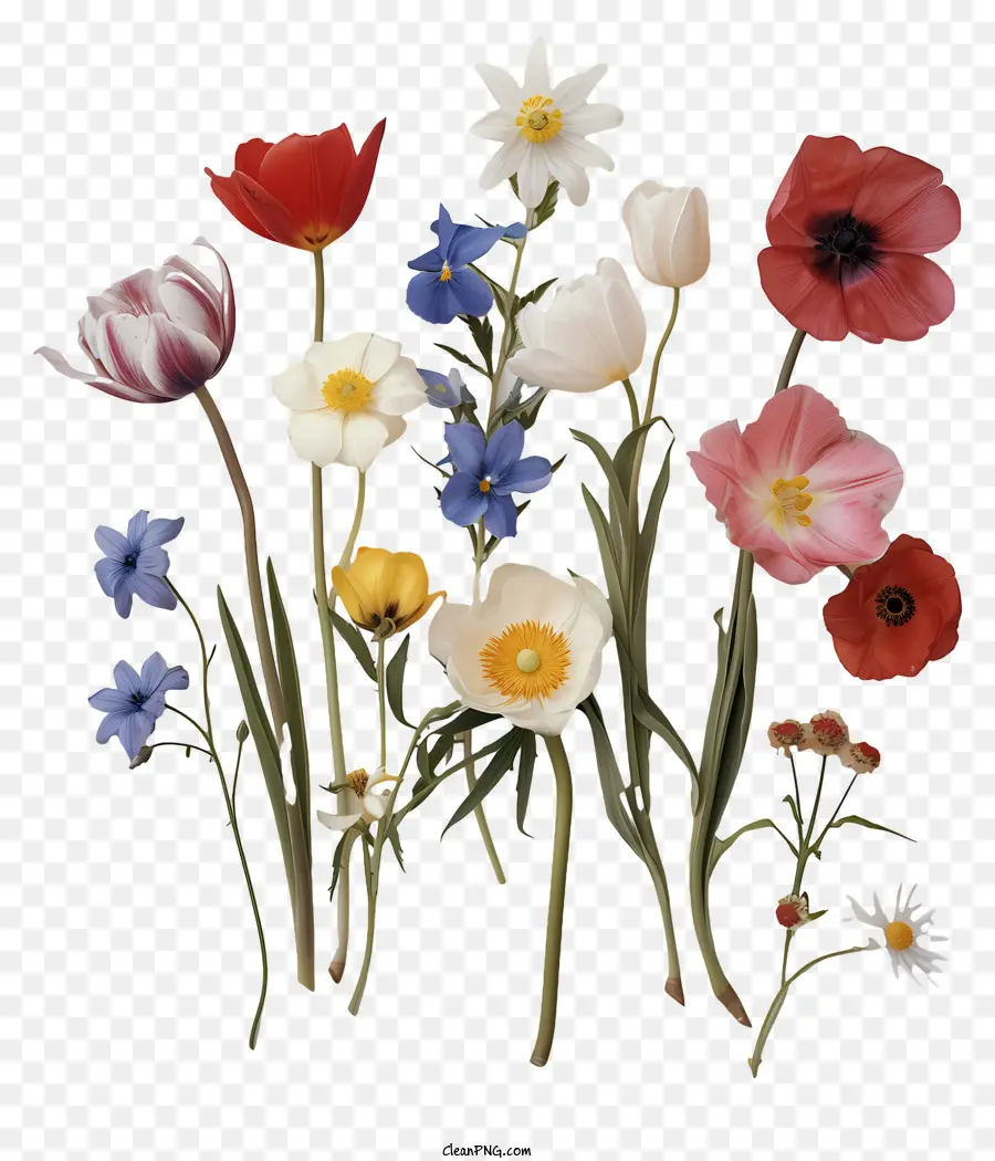 Fleurs De Printemps，Couleur Des Fleurs PNG