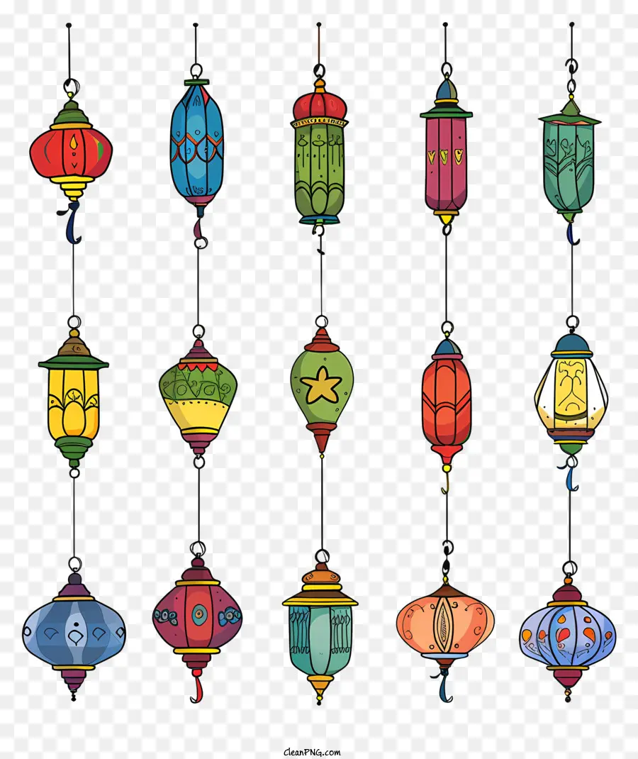 Lampes Islamiques Suspendues，Lanternes Colorées PNG