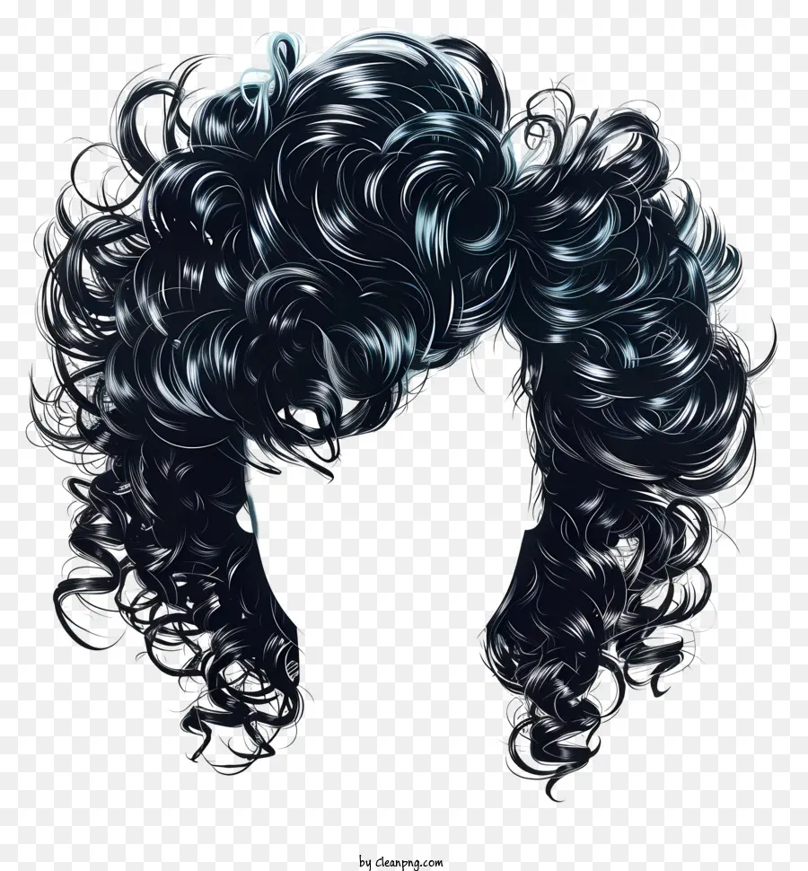Perruque，Femme Aux Longs Cheveux Bouclés PNG