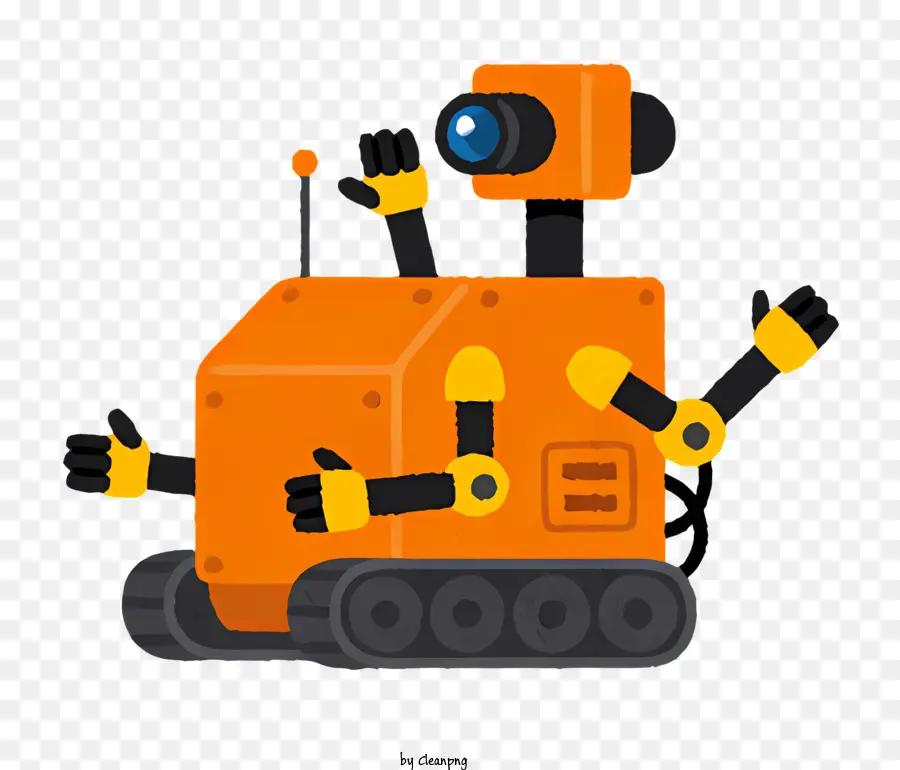 Robot Orange，Bras Et Mains PNG