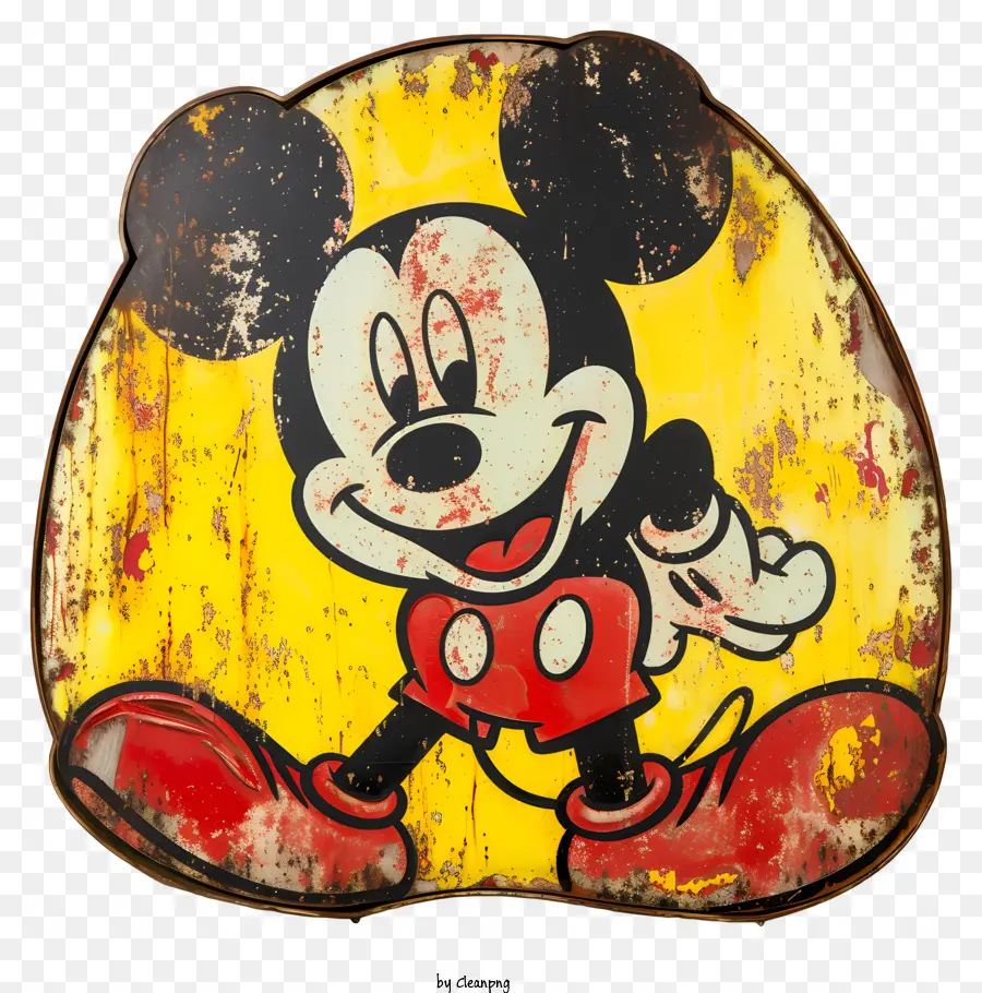 Mickey Mouse，Signe En Bois Vintage PNG