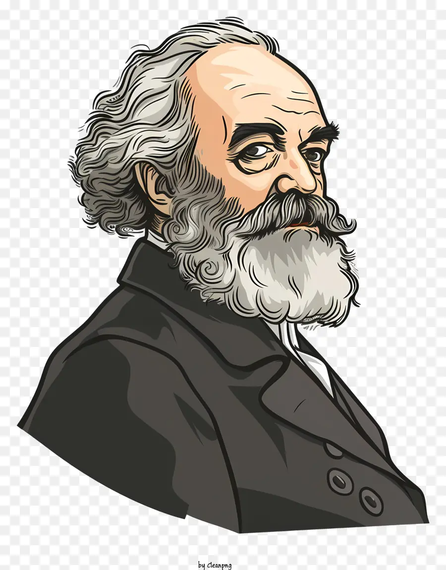 Karl Marx，Homme Aux Cheveux Blancs Et à La Barbe PNG