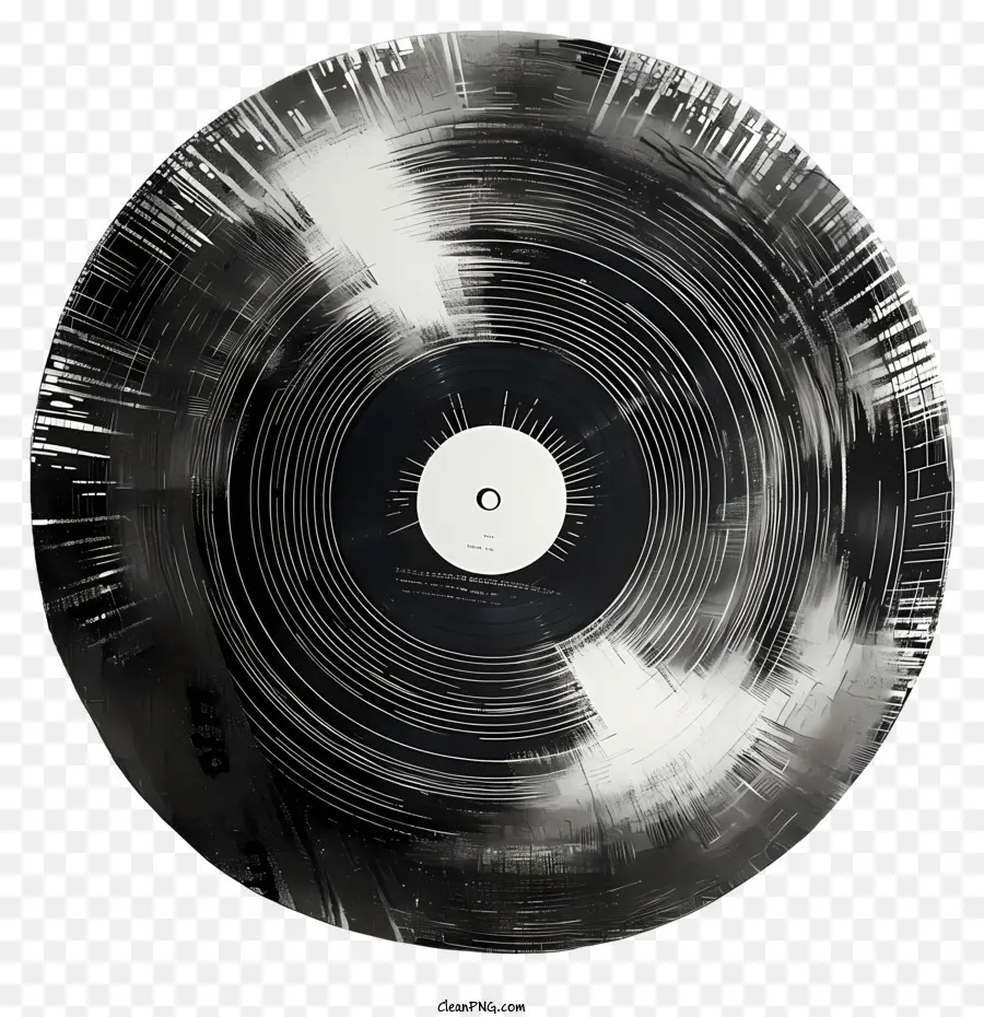 Disque Vinyle，Record Noir Et Blanc PNG