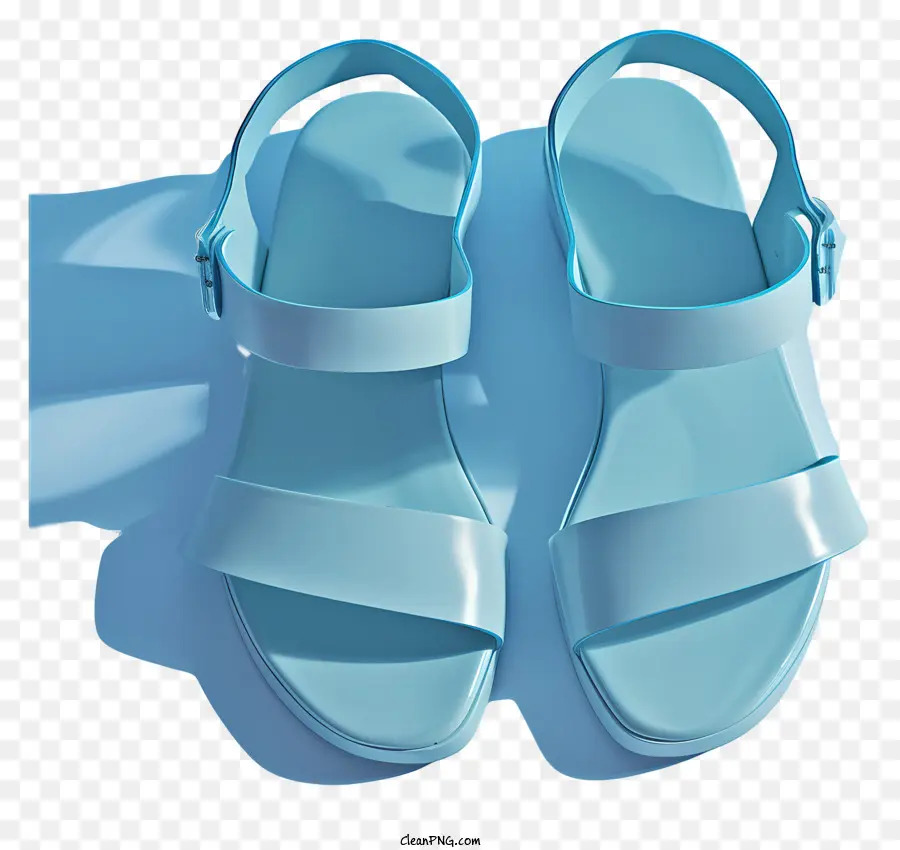 Sandales En Cuir，Sandales Bleu Clair PNG