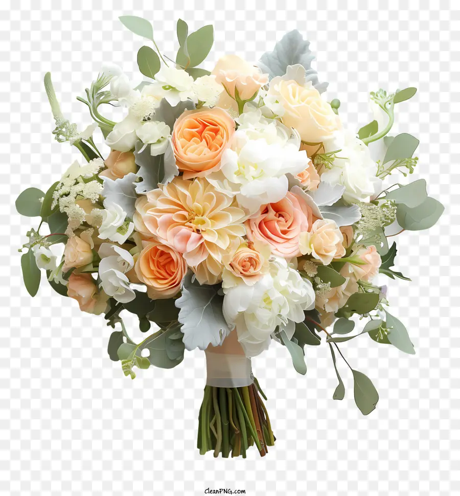 Mariage Bouquet De Fleurs，Des Fleurs Pêche PNG
