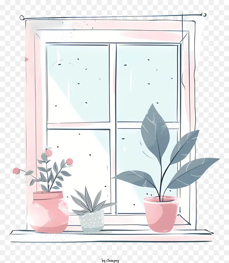 Fenêtre，Plante De Rebord De Fenêtre PNG