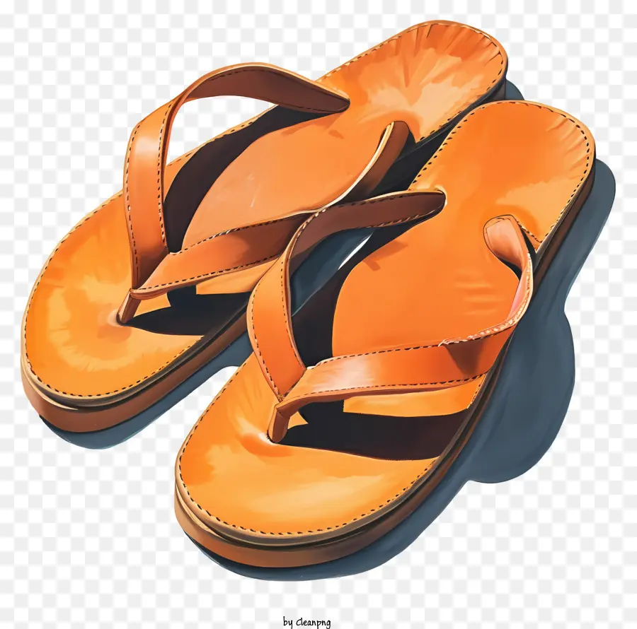 Sandales En Cuir，Orange Sandales PNG