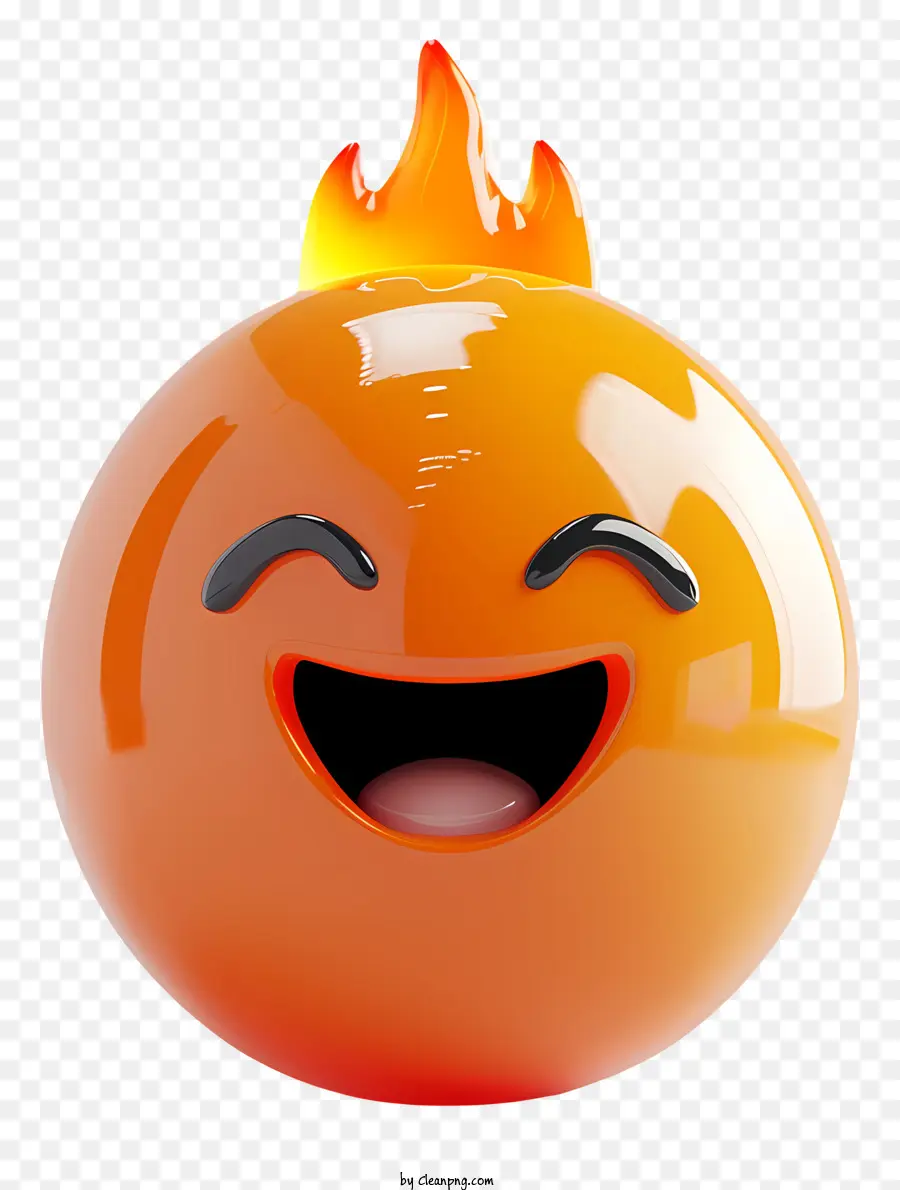 Émoticônes，Boule De Feu Souriante PNG