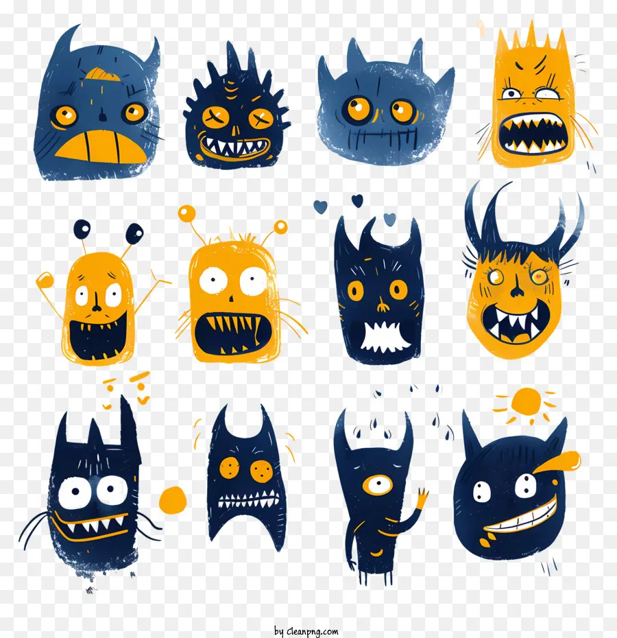 Emotes，Monster Faces PNG