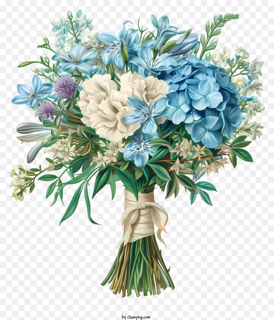 Mariage Bouquet De Fleurs，Fleurs Bleues PNG