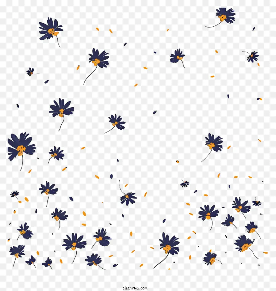 Fleurs Volantes，Fleurs Bleues PNG