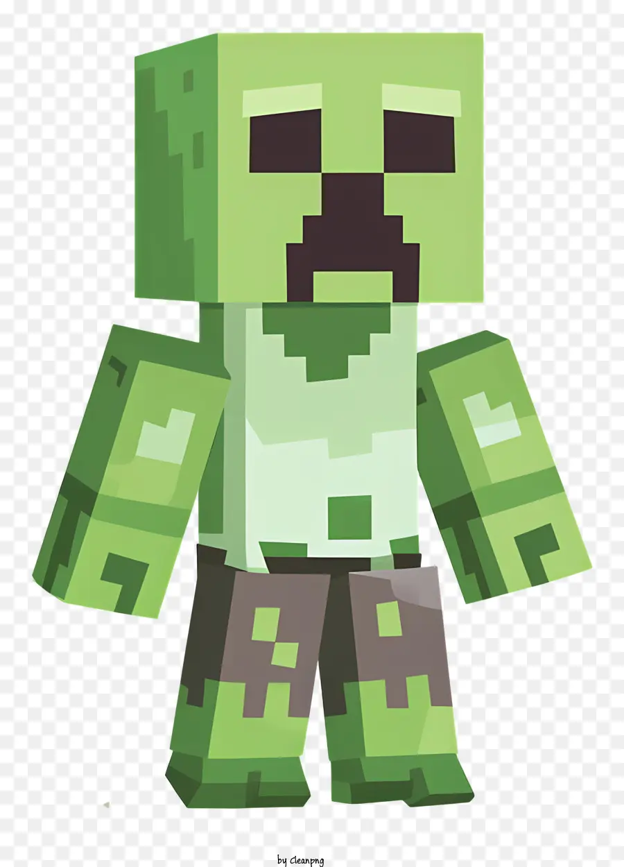 Creeper Minecraft，Personnage Zombie Pixélé PNG