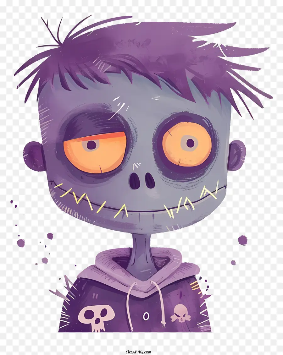 Zombie，Sweat à Capuche Violet PNG