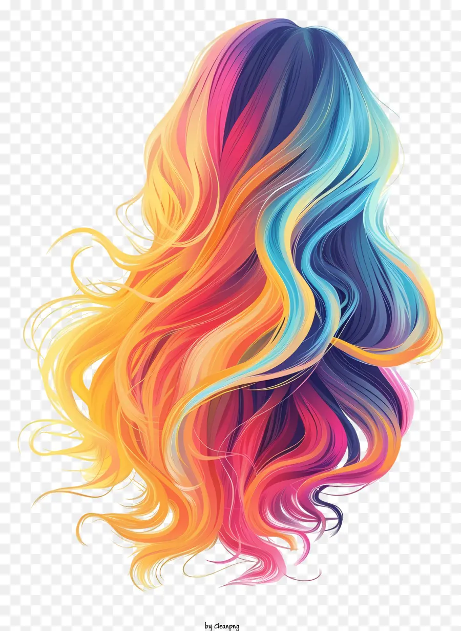 Longue Perruque De Cheveux，Les Cheveux Colorés PNG