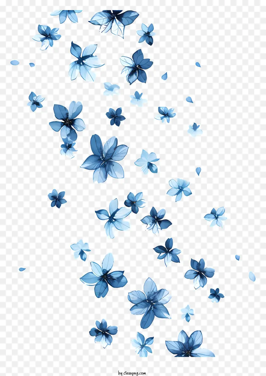 Vol Fleurs，Fleurs Bleues PNG