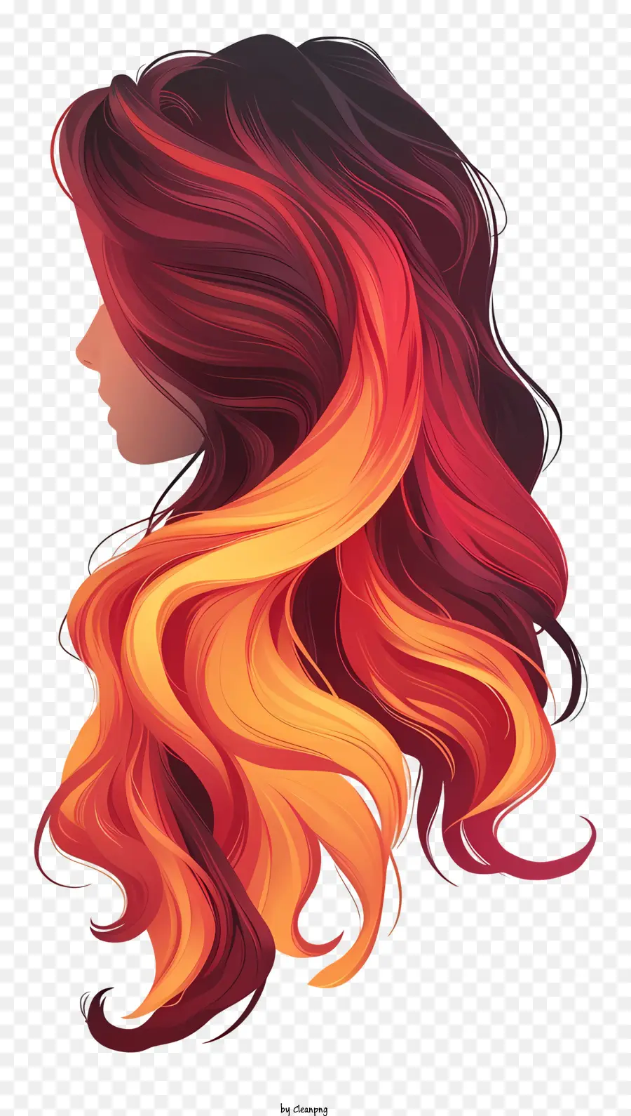 Longue Perruque De Cheveux，Les Cheveux Rouges PNG