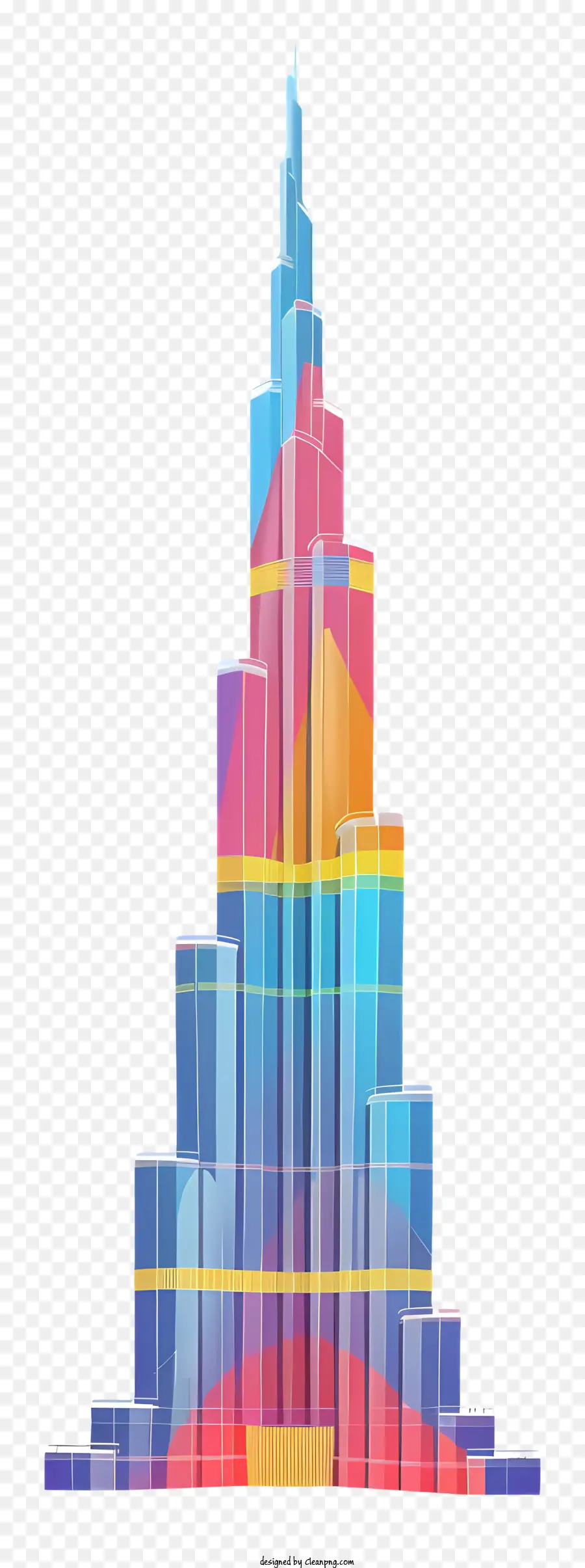 Burj Khalifa，Coloré Pyramide PNG