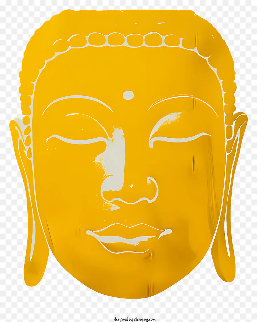 Bouddha，Visage De Bouddha Jaune PNG