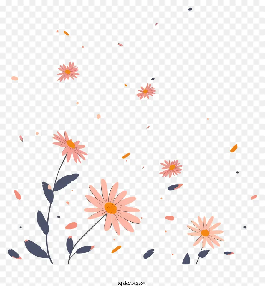 Fleurs Volantes，Marguerites PNG