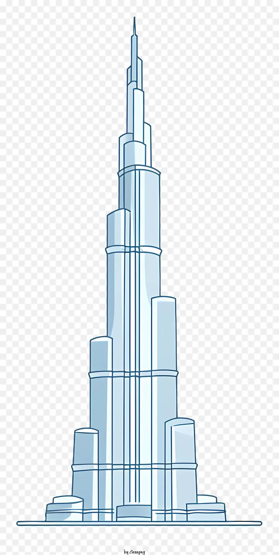 Burj Khalifa，Grand Bâtiment Bleu PNG