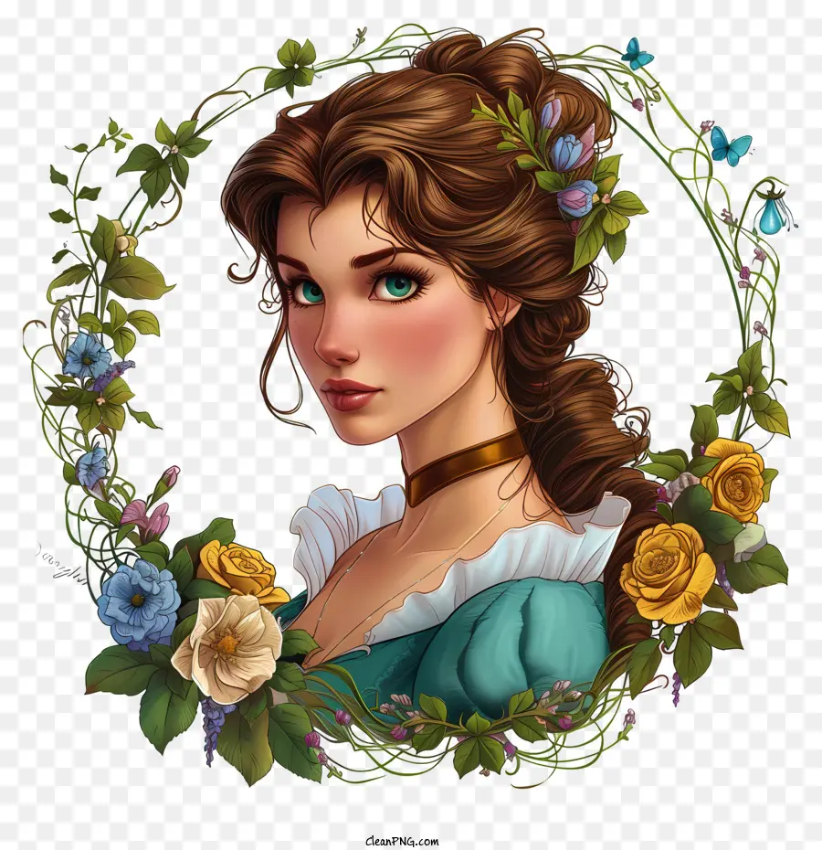 Disney Princesse，Couronne De Roses PNG