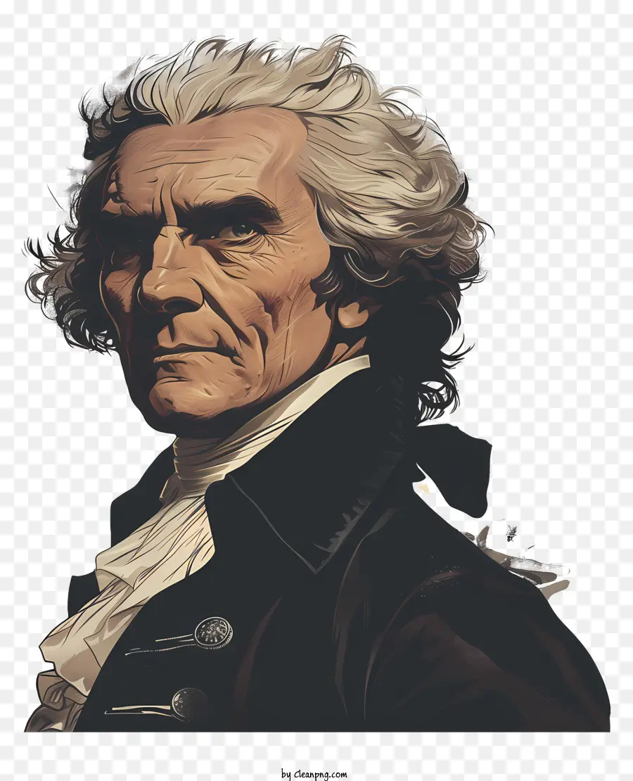 Thomas Jefferson，Expression Sérieuse PNG