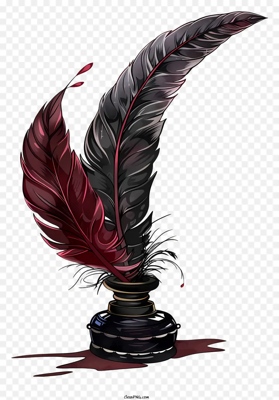 Quill Encrier，Plume Plume PNG