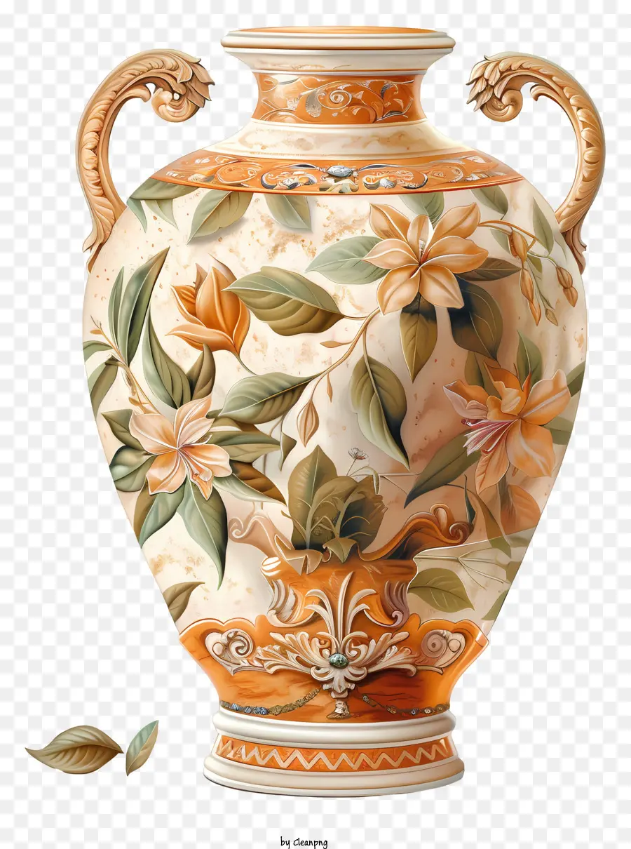 Romain Vase，Vase Orange PNG