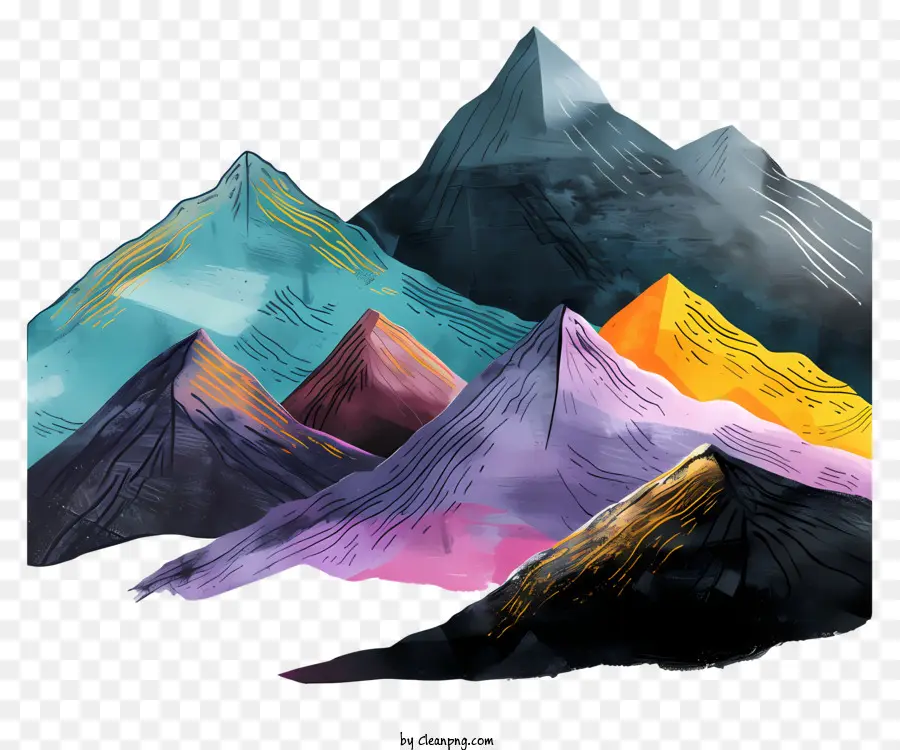 Montagnes，Peinture à L'aquarelle PNG