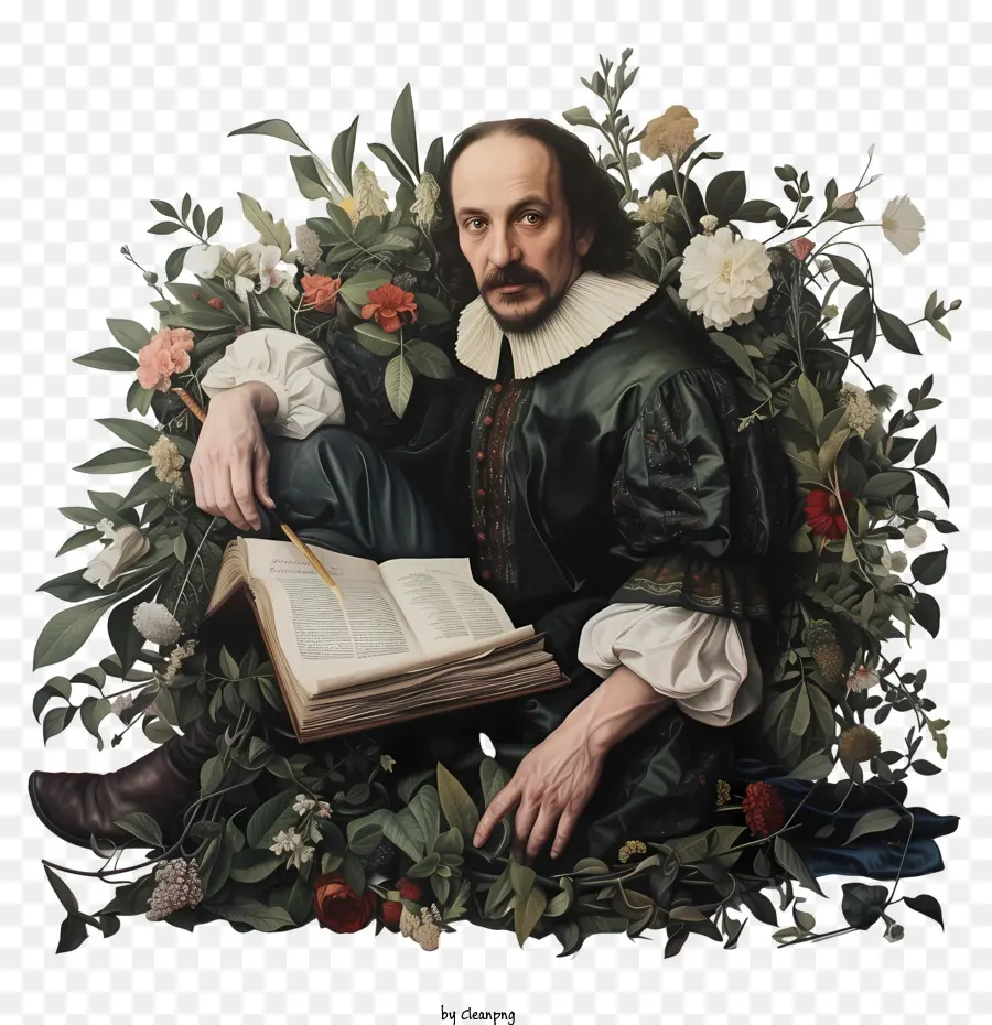 Shakespeare，Homme En Robe Verte PNG