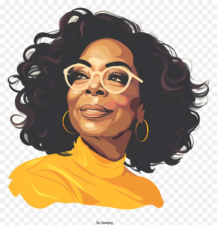 Oprah Winfrey，Femme Aux Cheveux Bouclés PNG