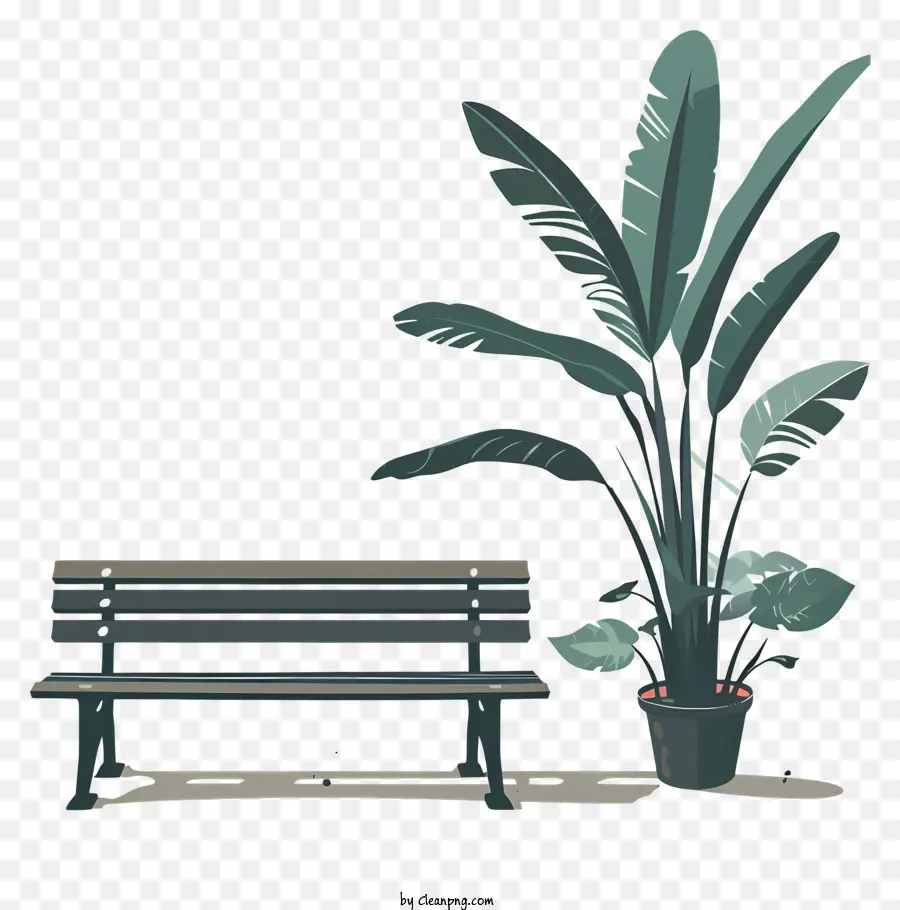 Banc De Jardin，Banc Et Plante PNG